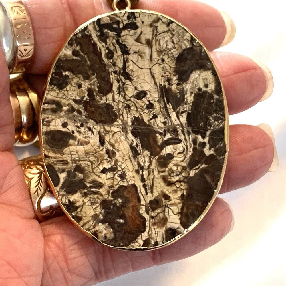 Vtg Agate Cultured Pearl Necklace Polished Gemstones Bold Southwest Statement - Picture 6 of 13